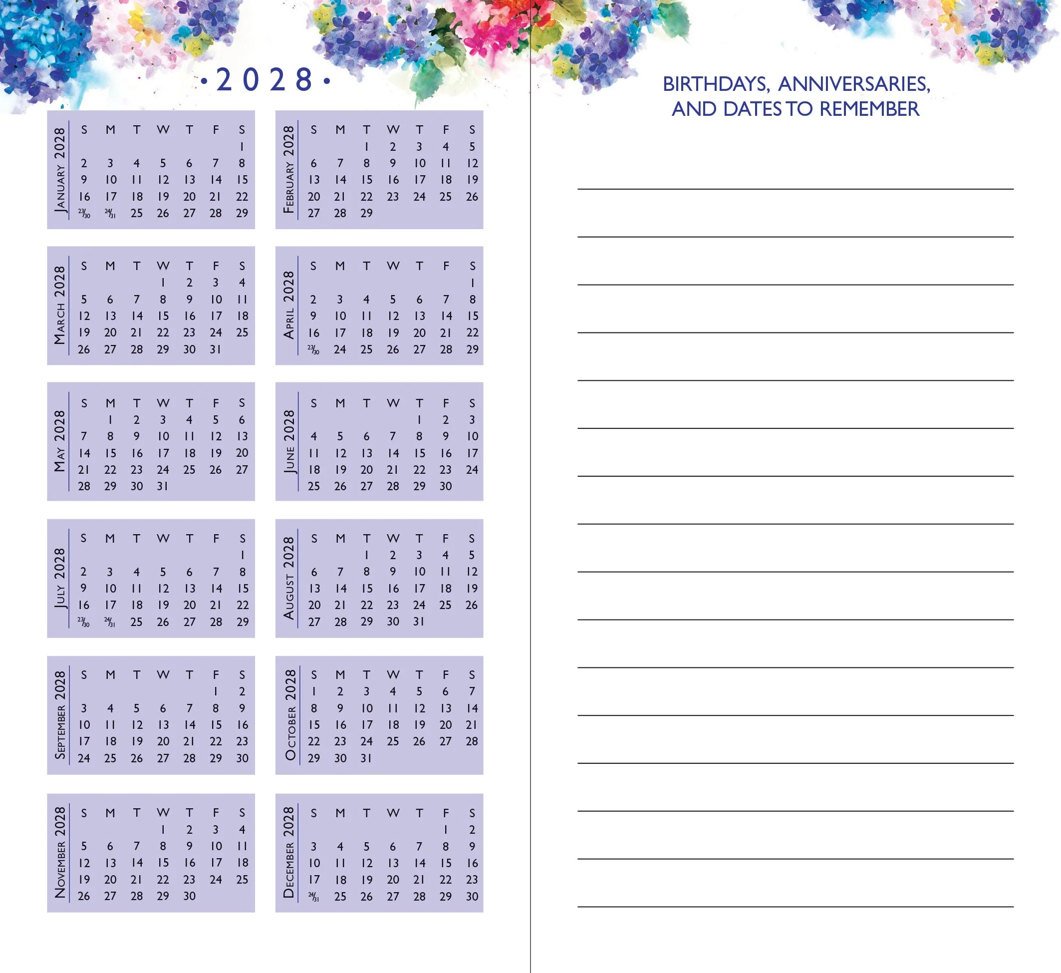 2026-27 Hydrangeas 2-Year Pocket Planner - Image 5