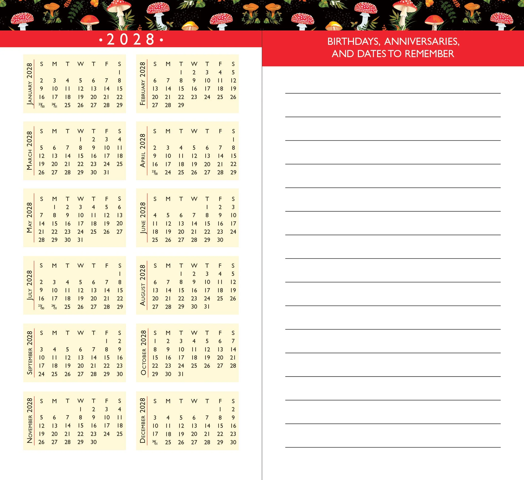 2026-27 Mushrooms 2-Year Pocket Planner - Image 5