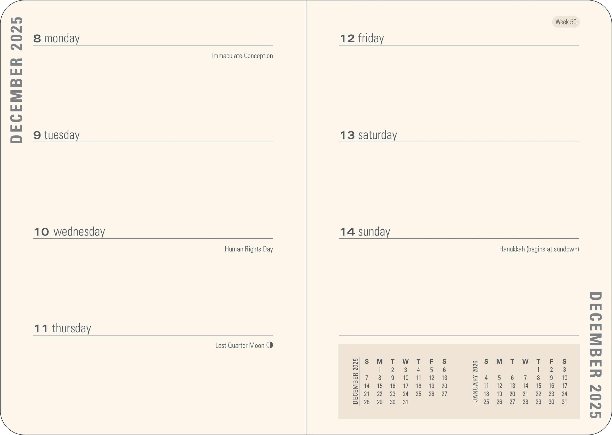 2026 Gilded Ivory Weekly Planner - Image 3