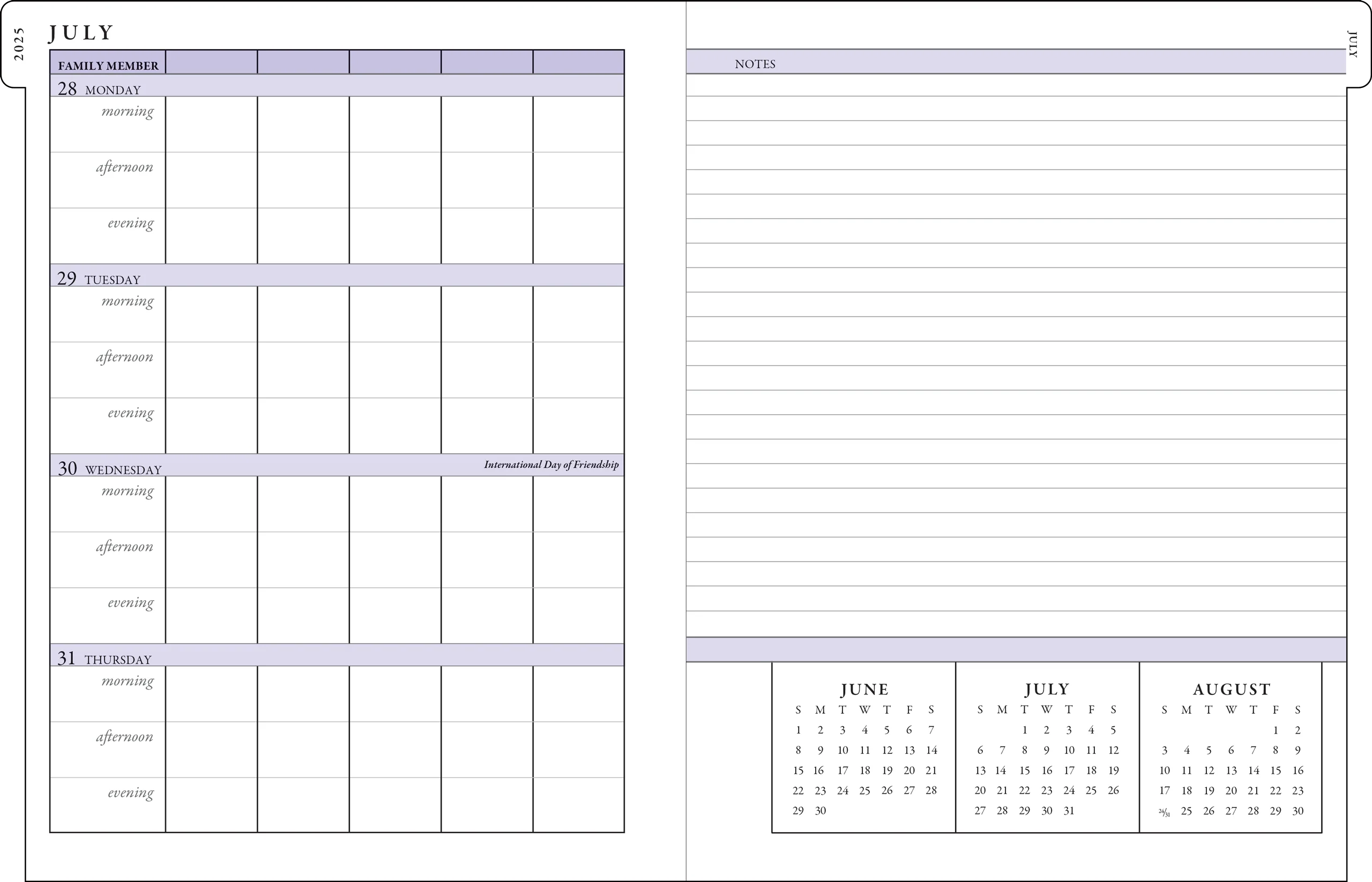 2026 Hydrangeas Family Weekly Planner - Image 6