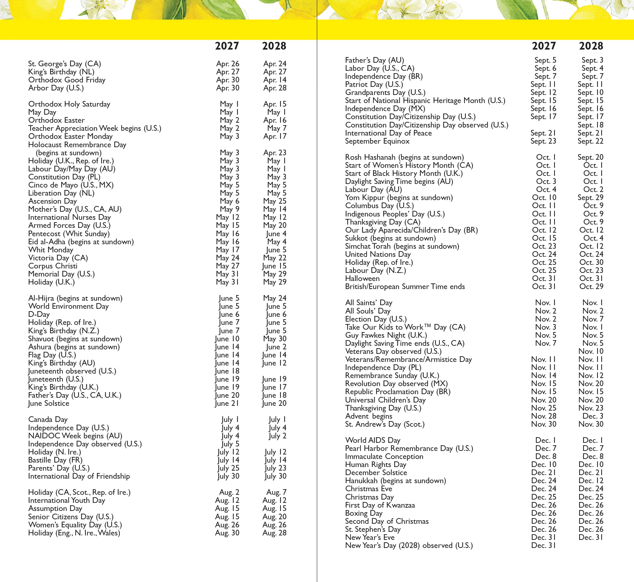 2027-28 Amalfi Lemons 2-Year Pocket Planner - Image 3