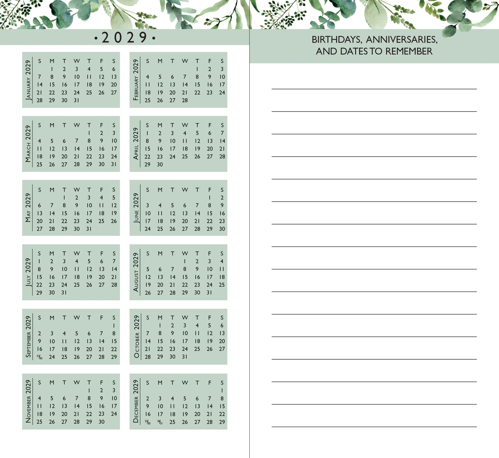 2027-28 Eucalyptus 2-Year Pocket Planner - Image 5