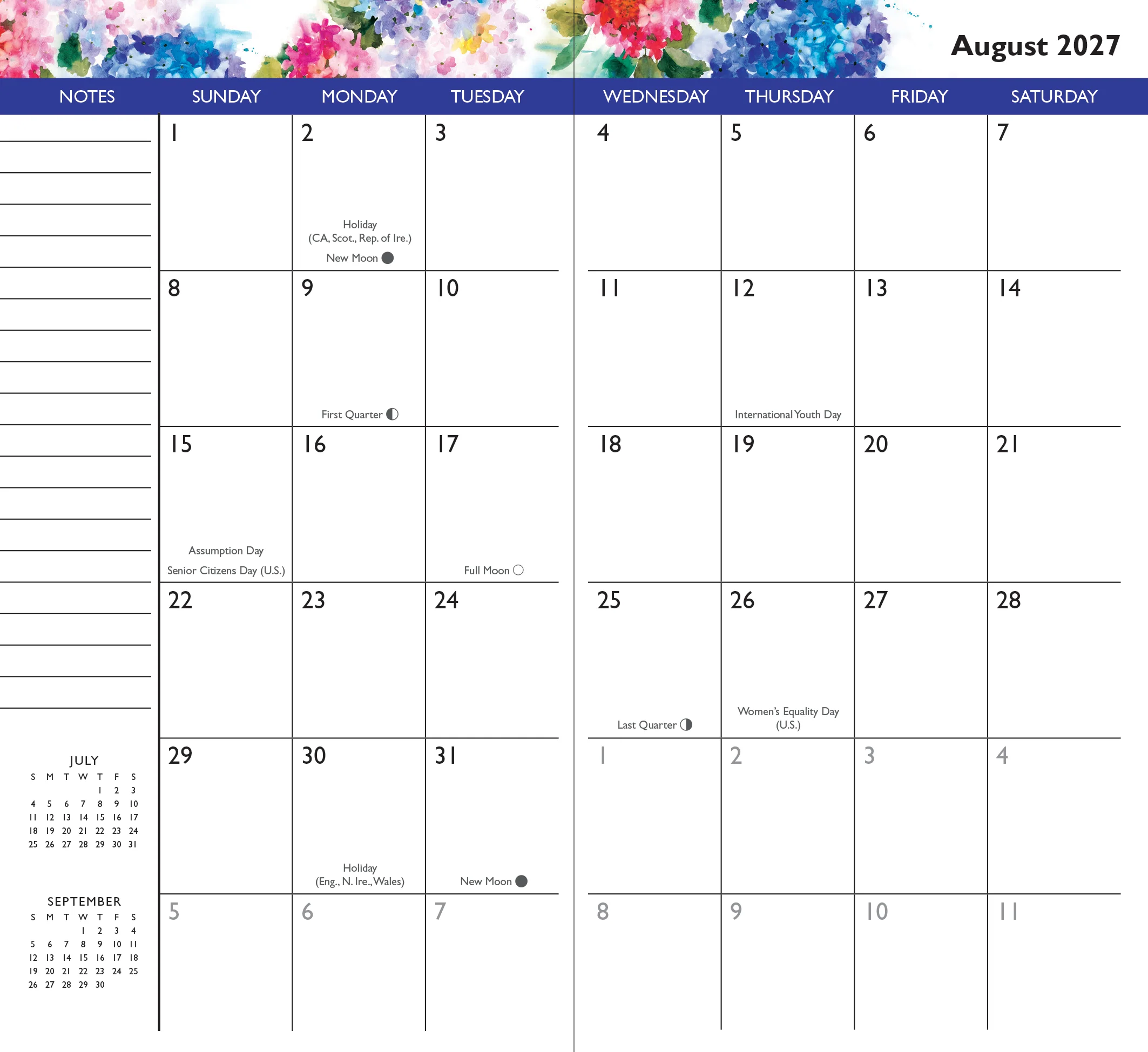 2027-28 Hydrangeas 2-Year Pocket Planner - Image 4