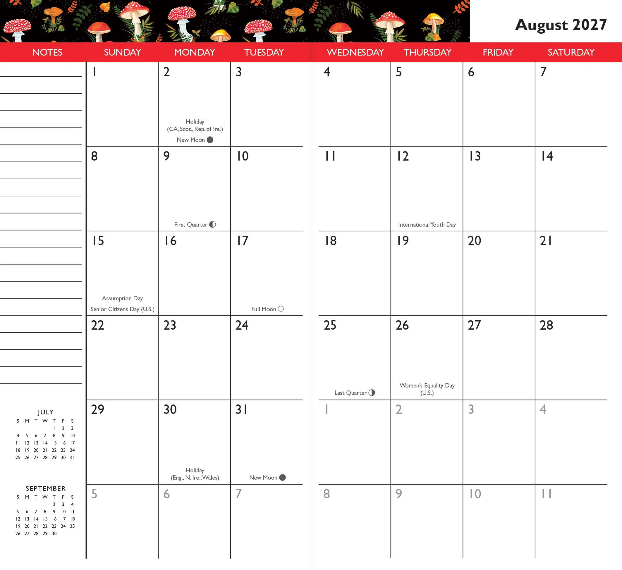 2027-28 Mushrooms 2-Year Pocket Planner - Image 4