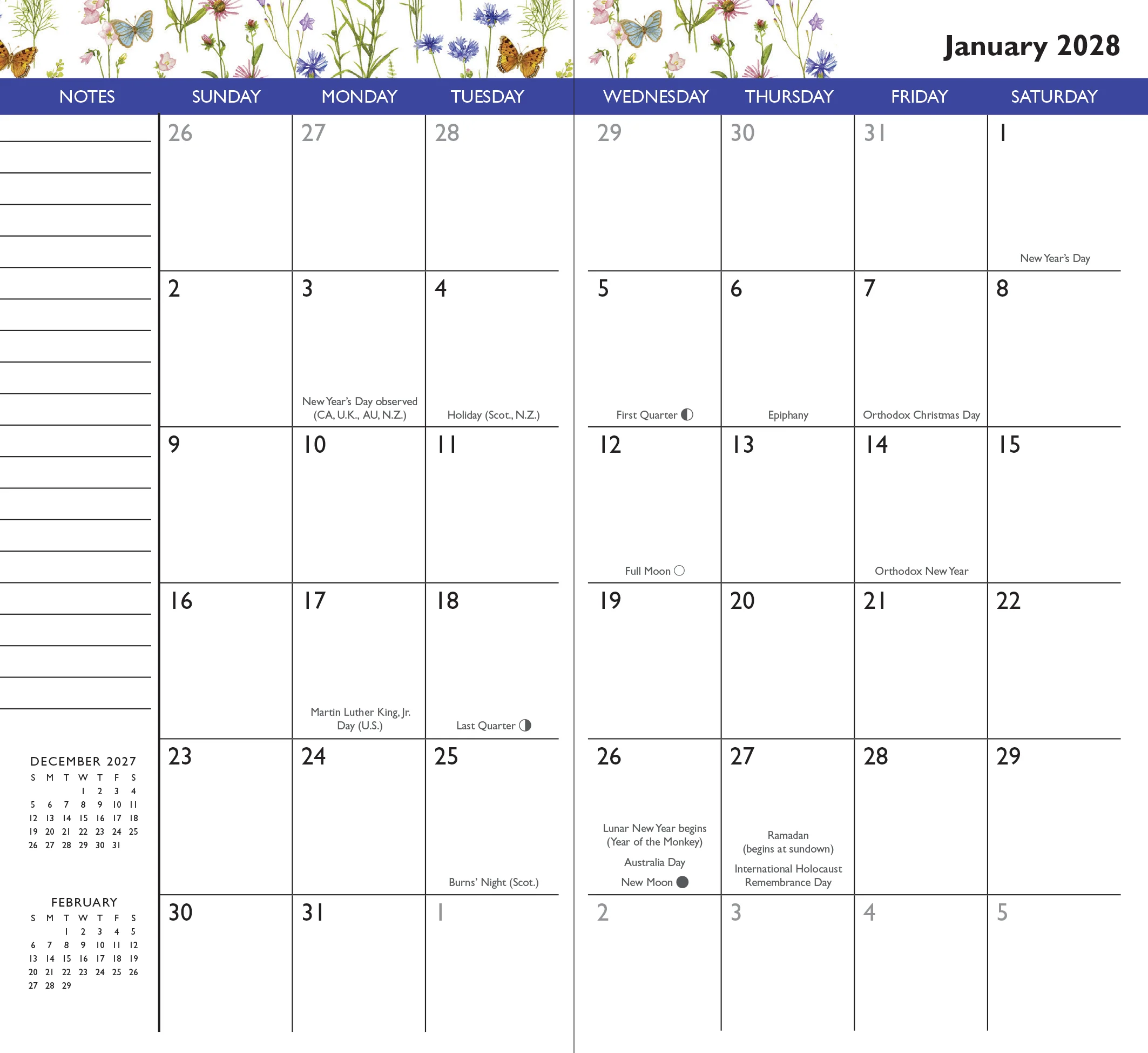 2027-28 Wildflower Garden 2-Year Pocket Planner - Image 4