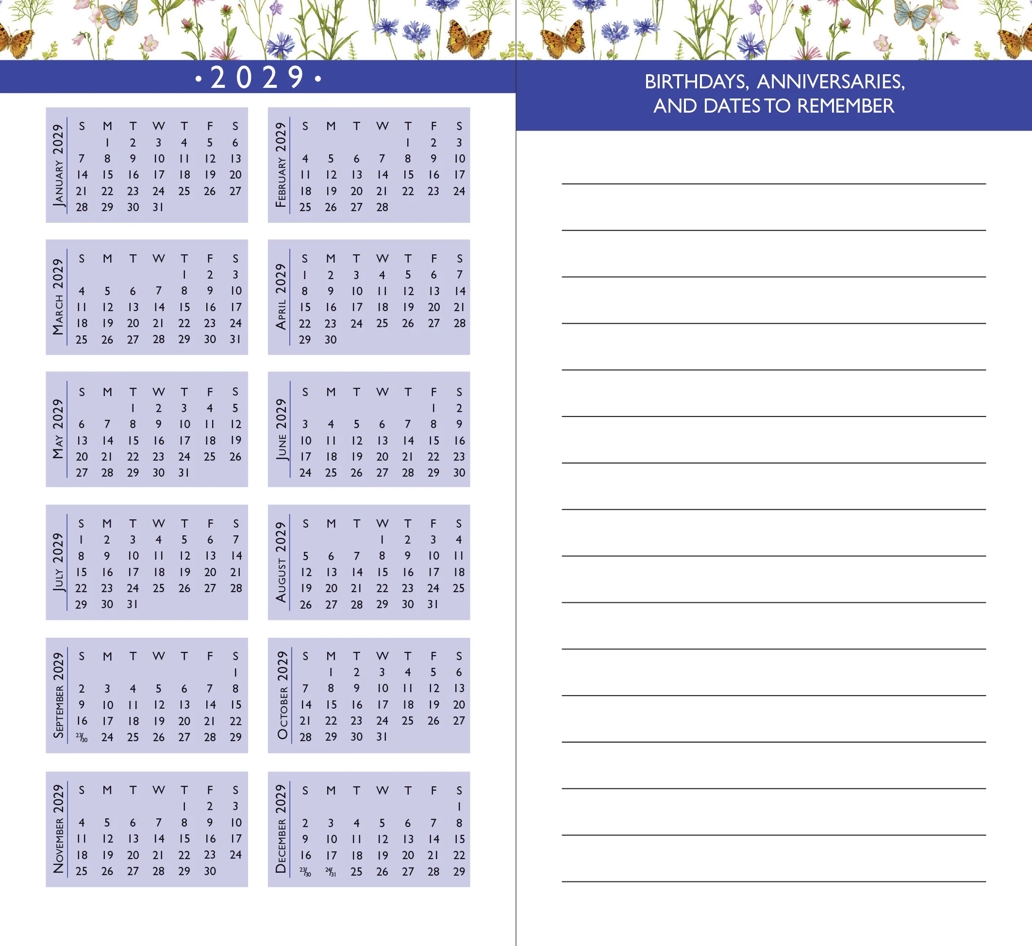 2027-28 Wildflower Garden 2-Year Pocket Planner - Image 5