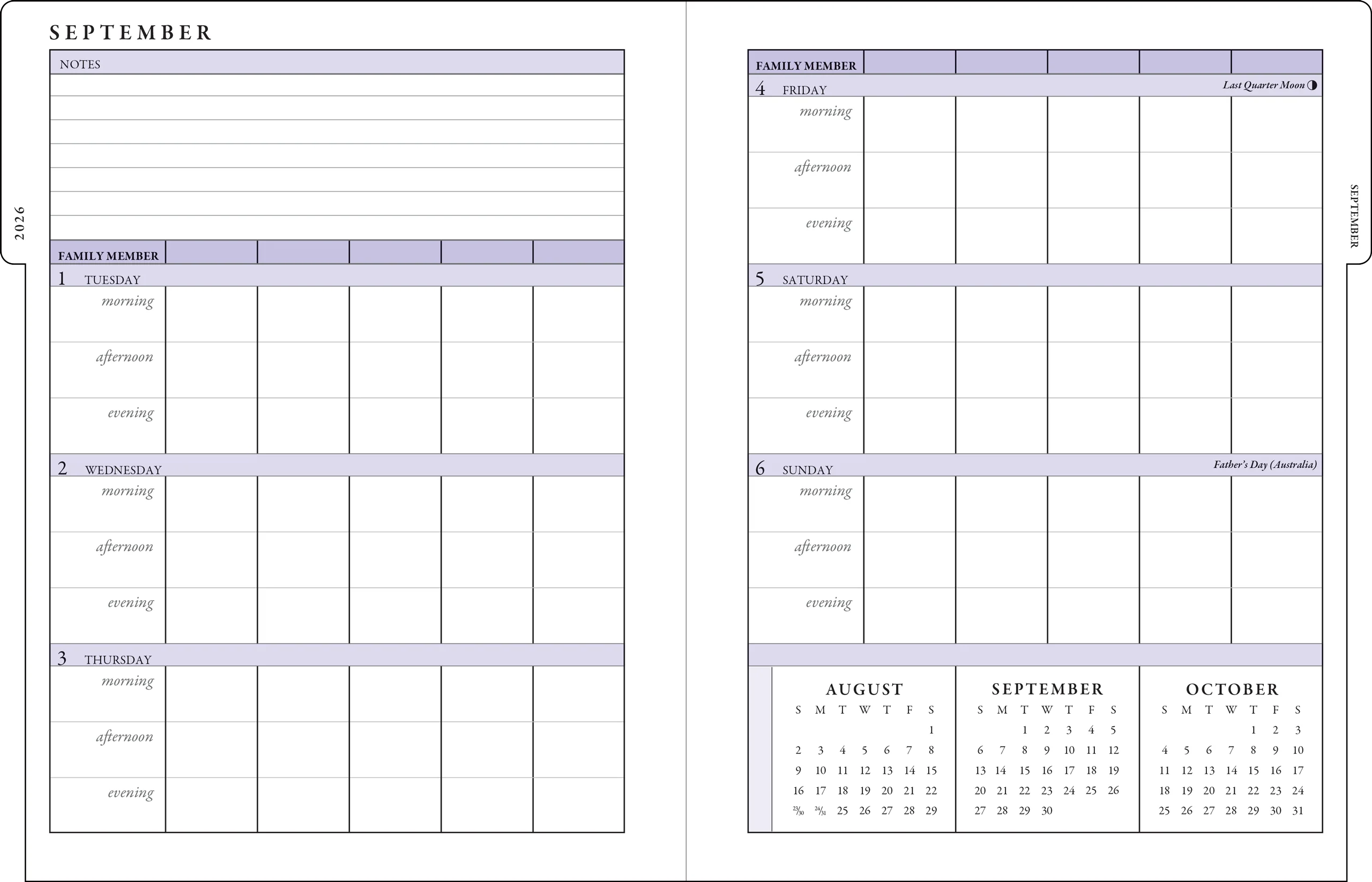 2027 Hydrangeas Family Weekly Planner - Image 7