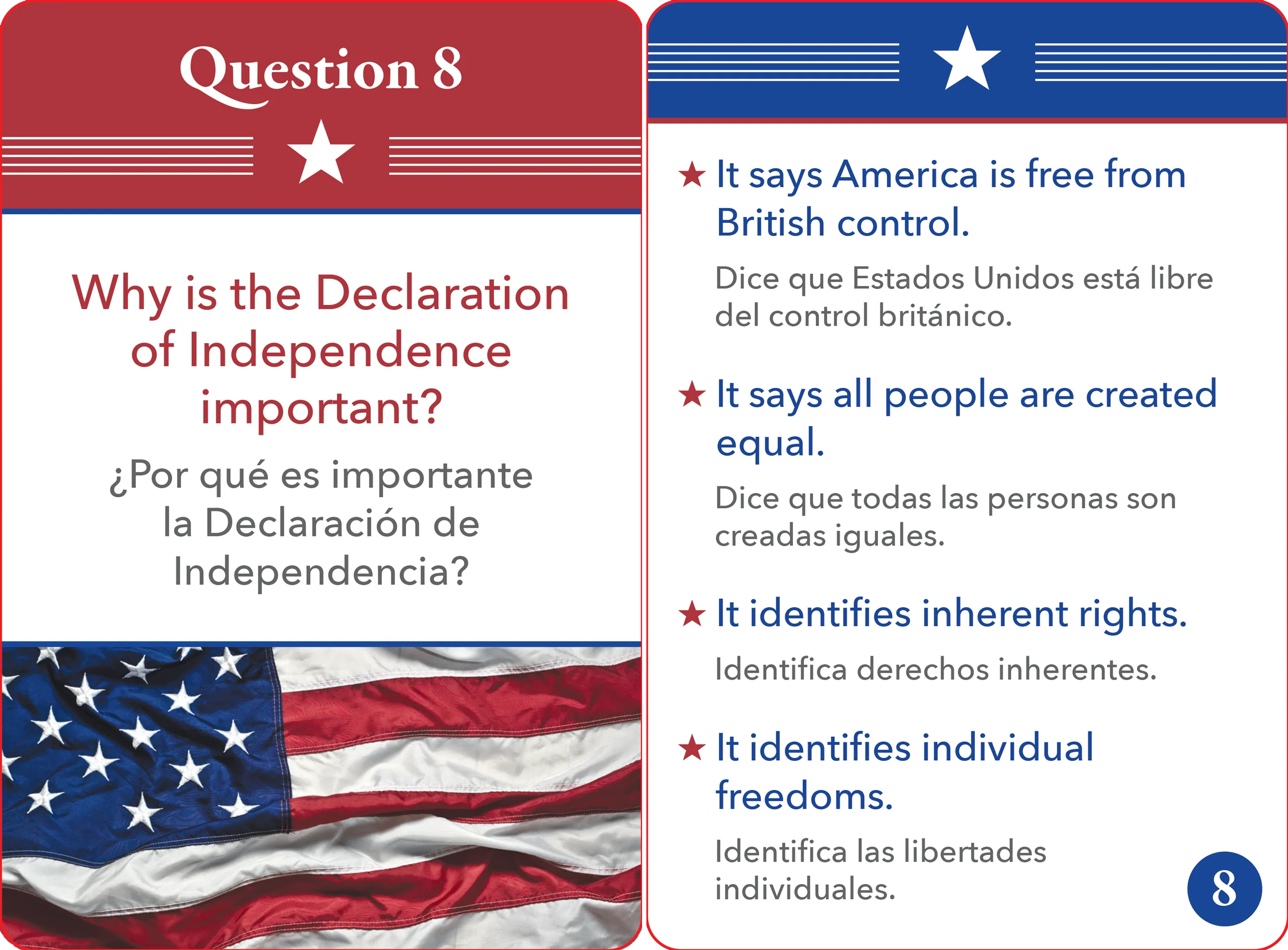 Bilingual US Citizenship Flash Card Set (English/Spanish) - Image 5