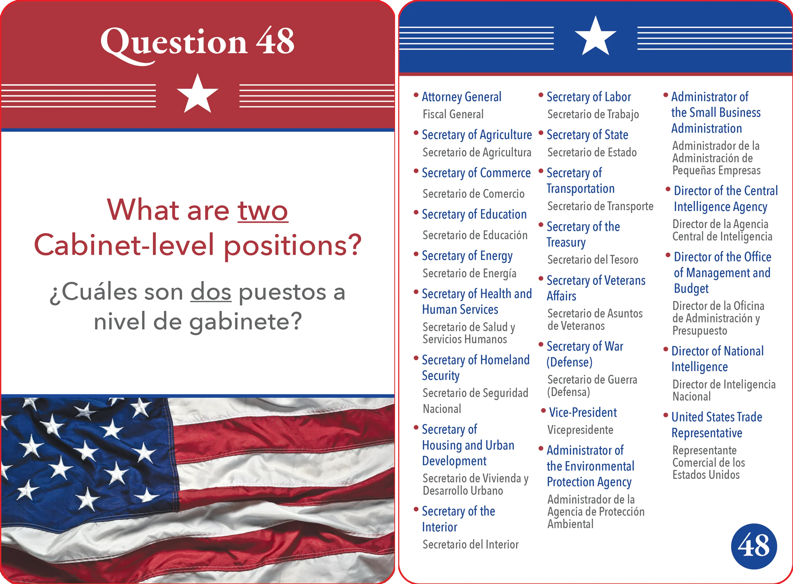 Bilingual US Citizenship Flash Card Set (English/Spanish) - Image 6