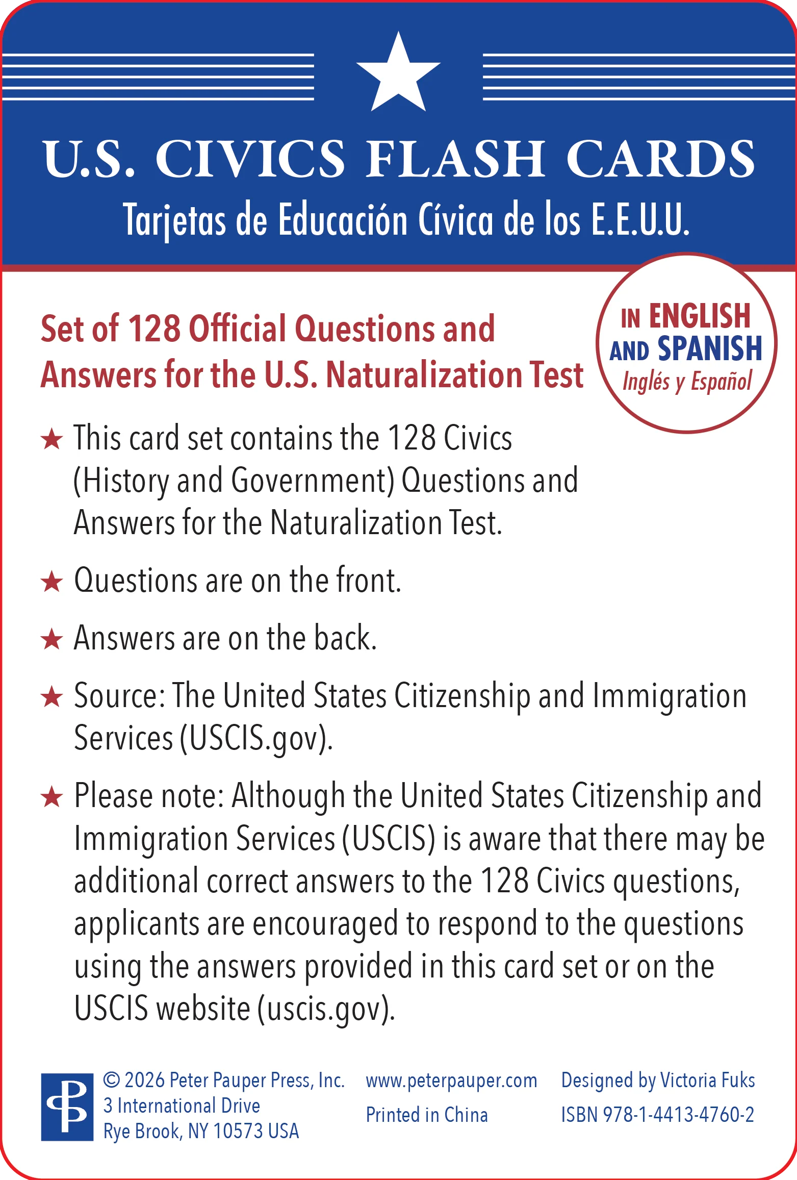 Bilingual US Citizenship Flash Card Set (English/Spanish) - Image 7