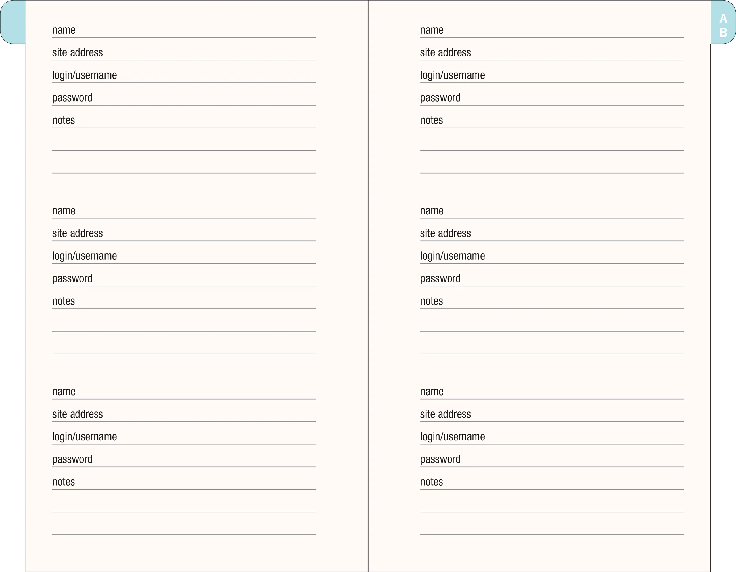 Blooms & Butterflies Internet Address & Password Logbook - Image 3