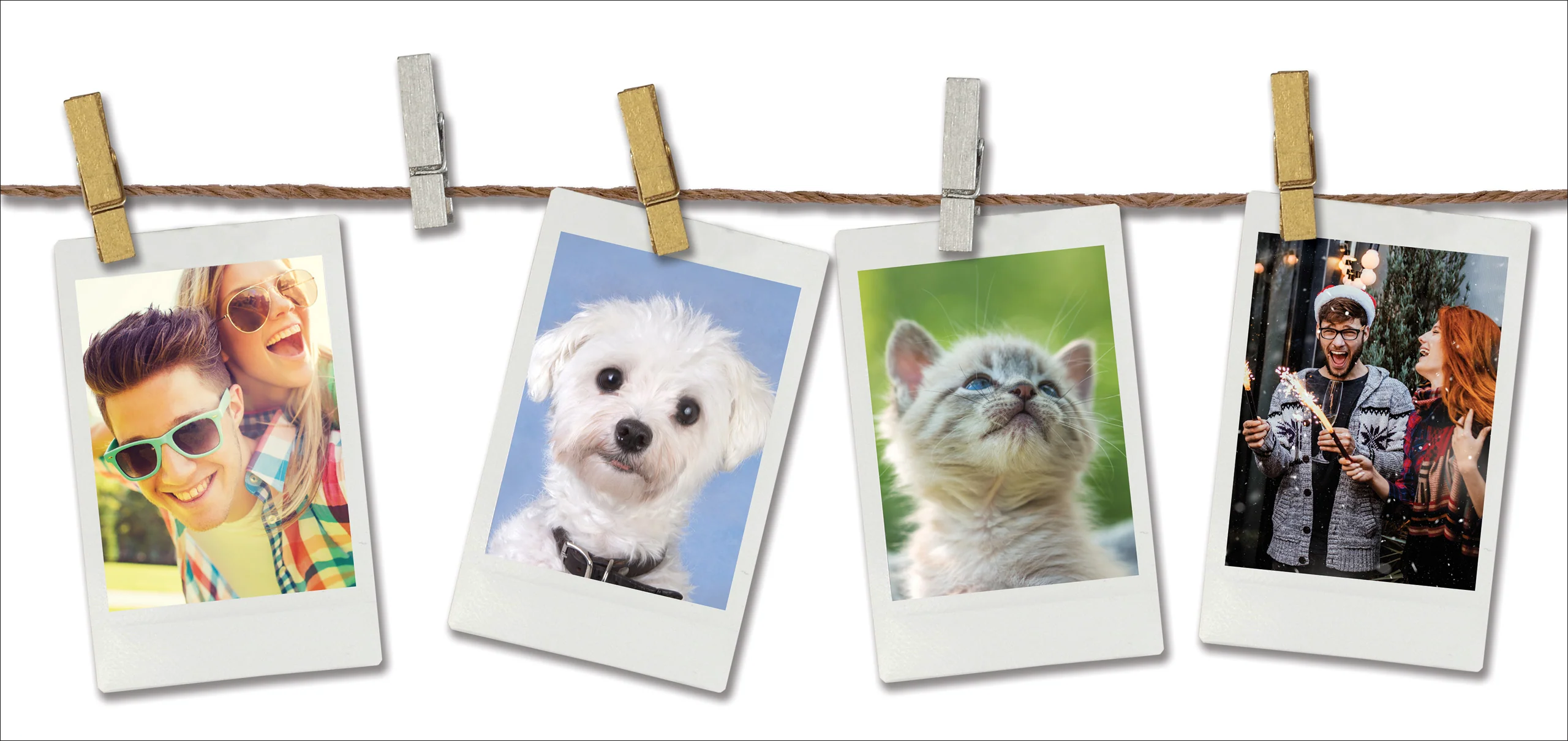 Gold & Silver Instant Film Photo Clips - Image 3
