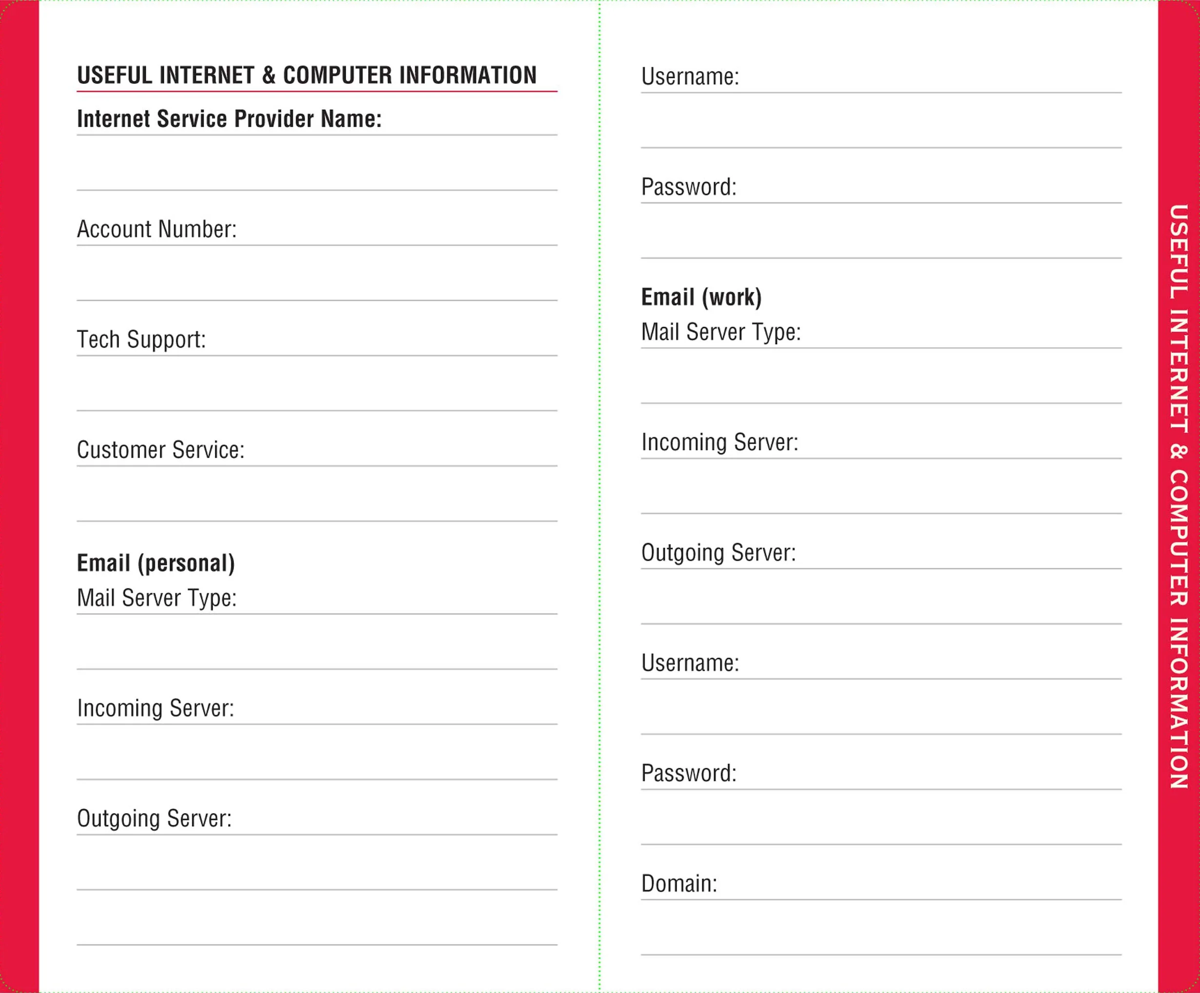 Pocket Internet Address & Password Logbook - Image 3